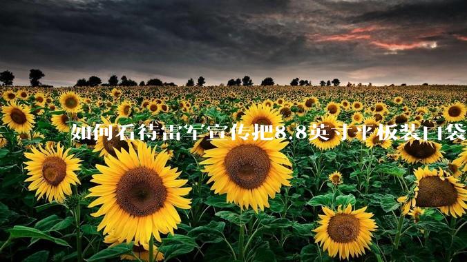 如何看待雷军宣传把8.8英寸平板装口袋里，毫无压力？